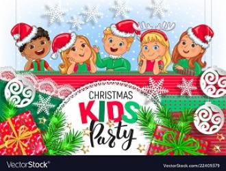 christmas kids party design vector 22409379